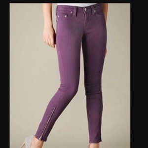 True Religion Tara Vixen Skinny Ankle Zipper Jeans in Plum Sz. 26 EUC MSRP: $189